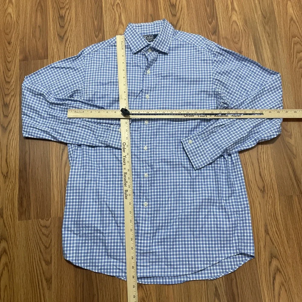 Polo Ralph Lauren Shirt Mens Medium Classic Fit Gingham Check Preppy
